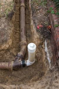 Sewer Cleanout installed in sewer line. Earthworks Excavating provides sewer cleanout installation services in Vancouver WA and Battle Ground WA. 